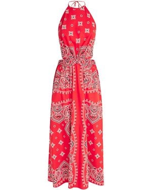 Sandro Cotton Bandana Print Maxi Dress - Red