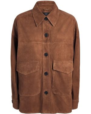 Arma Lamb Suede Kaylee Shacket - Brown