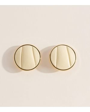 Chloé Leather Pleats Clip-On Earrings - Natural