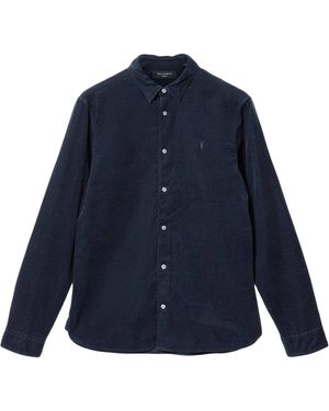 AllSaints Cotton Corduroy Birchwood Shirt - Blue