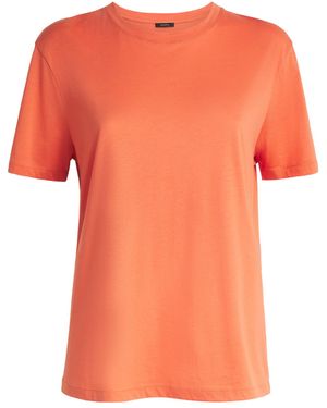 JOSEPH Cotton-Silk T-Shirt - Orange