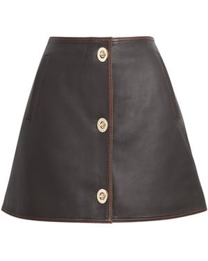 Claudie Pierlot Leather Turn-Lock Mini Skirt - Black