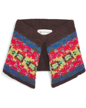 Dries Van Noten Wool-Alpaca-Blend Collar-Style Scarf - Red