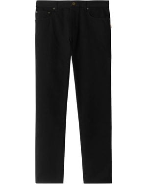 Burberry Slim Logo-Patch Jeans - Black