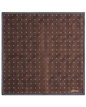 Brioni Silk Pocket Square - Brown