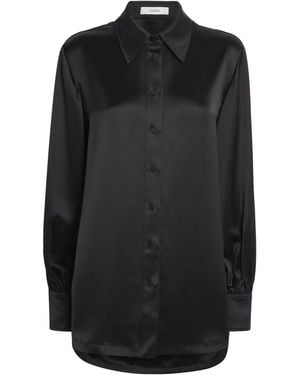 JOSEPH Satin Dieu Blouse - Black