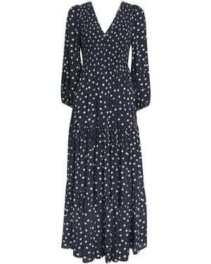 RIXO London Polka-Dot Brooke Midi Dress - Blue