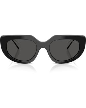 Prada Pr D02S Oval Sunglasses - Black