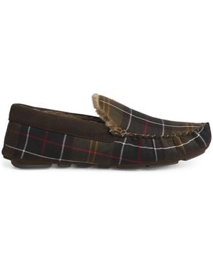 Barbour Recycled Tartan Monty Slippers - Black