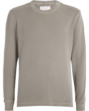 Citizens of Humanity Cotton Waffle-Knit Sweatshirt - Grey