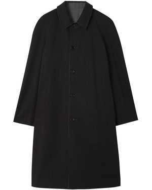 Burberry Wool-Cotton Reversible Parkbury Car Coat - Black