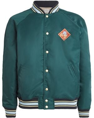 Drole de Monsieur Satin Bomber Jacket - Green
