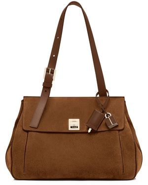 Tom Ford Medium Suede Besace Shoulder Bag - Brown