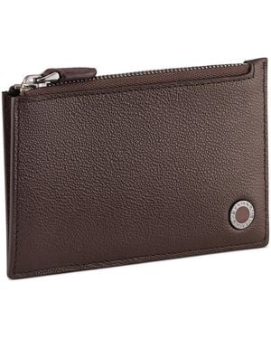 BVLGARI Leather Card Holder - Brown