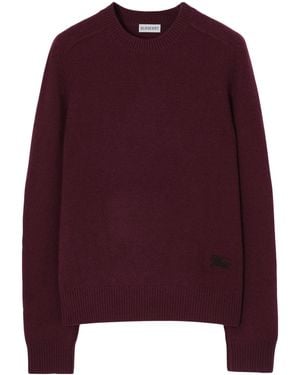 Burberry Cashmere Crew-Neck Sweater - Purple