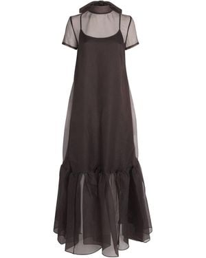 STAUD Organza Calluna Maxi Dress - Brown