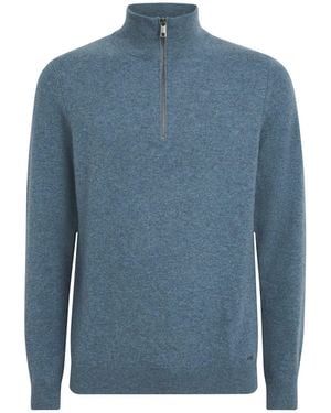 FALKE Cashmere Zip-Up Jumper - Blue