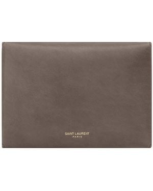 Saint Laurent Letter Passport Holder - Brown