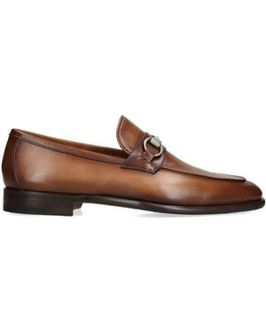 Magnanni Leather Hendidos Horsebit Loafers - Brown