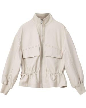 AllSaints Leather Flor Jacket - Natural