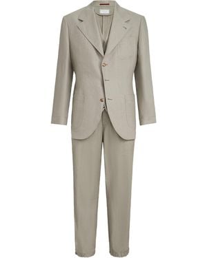 Brunello Cucinelli Linen 3-Piece Suit - Grey