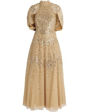 Needle & Thread Sequin Scallop Gown - Natural