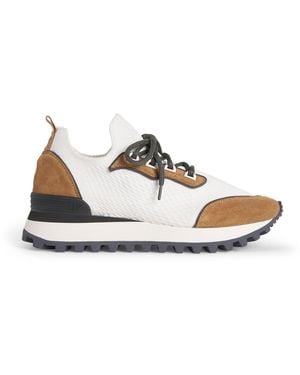 Eleventy Leather Mesh Sneakers - White