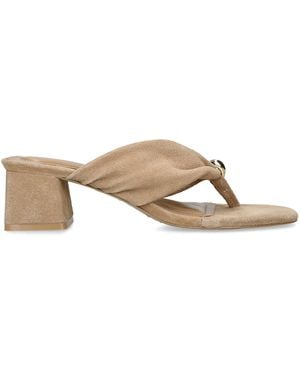 Jonathan Simkhai Suede Stella Heeled Mules 50 - Natural