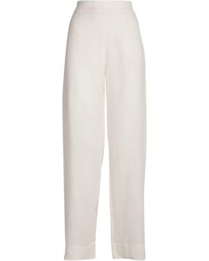 Asceno Organic Linen London Pajama Bottoms - White