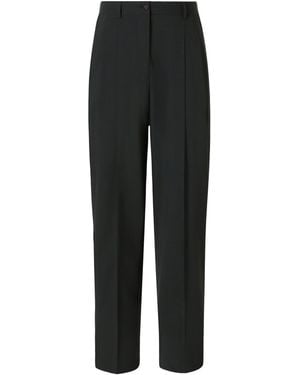 Dolce & Gabbana Virgin Wool Straight Trousers - Black