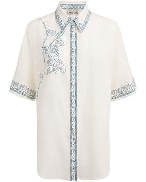 ALÉMAIS Linen Printed Lucky Shirt - White