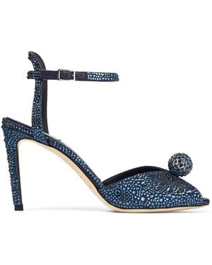 Jimmy Choo Sacora 85 Embellished Heeled Sandals - Blue