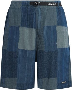 Kapital Cotton Tugihagi Patchwork Shorts - Blue