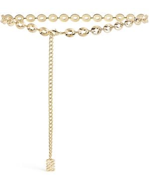 Sandro Monogram Chain Belt - White