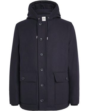 Sandro Wool-Cashmere-Blend Padded Parka - Blue