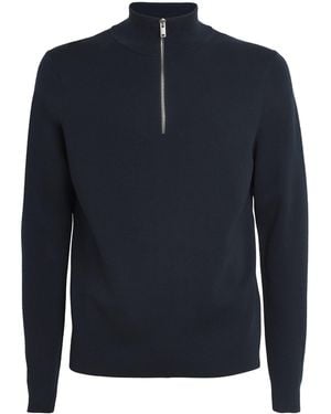 Sandro Wool Quarter-Zip Jumper - Blue