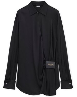 Loewe Silk Draped Shirt - Black