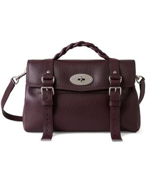Mulberry Grained Leather Alexa Cross-Body Bag - Purple