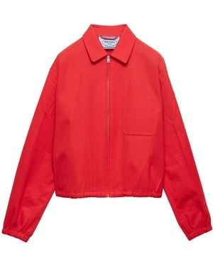 Prada Gabardine Blouson Jacket - Red