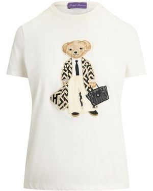 Ralph Lauren Cotton Embroidered Polo Bear T-Shirt - White