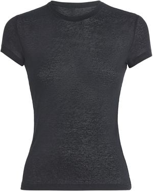 Skims Semi-Sheer Ribbed T-Shirt - Black