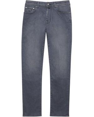 Jacob Cohen Limited Edition Ostrich Leather-Patch Slim Bard Jeans - Blue