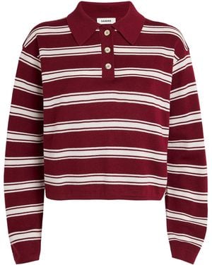 Sandro Wool-Blend Polo Jumper - Red