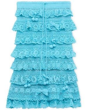Loewe X Paula's Ibiza Crochet Midi Skirt - Blue