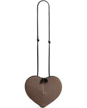Alaïa Raffia Le Coeur Shoulder Bag - Brown