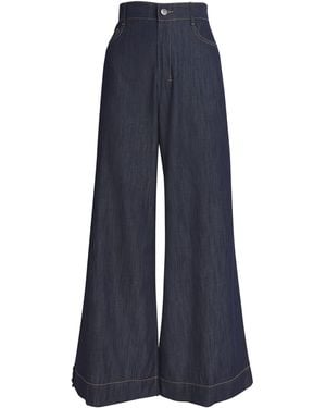 Max Mara Cropped Wide-Leg Jeans - Blue