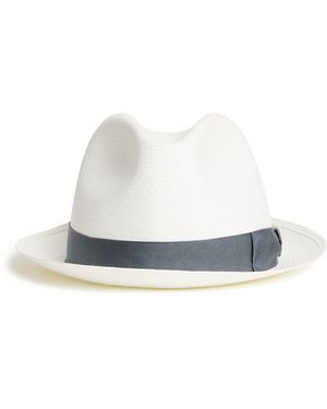 Borsalino Small Straw Trilby Hat - White