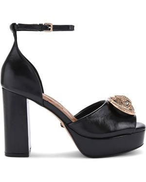 Kurt Geiger Patent Chelsea Platform Sandals - Black