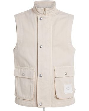 Eleventy Garment-Dyed Cotton Gilet - White