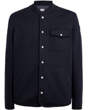 Moncler Cotton-Blend Jersey Bandelier Jacket - Blue